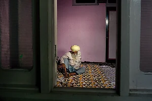 | Photo: Yasir Iqbal : Shattered: Father of Ranjeet Singh, who died due to shelling from across the LoC on May 7, in Poonch