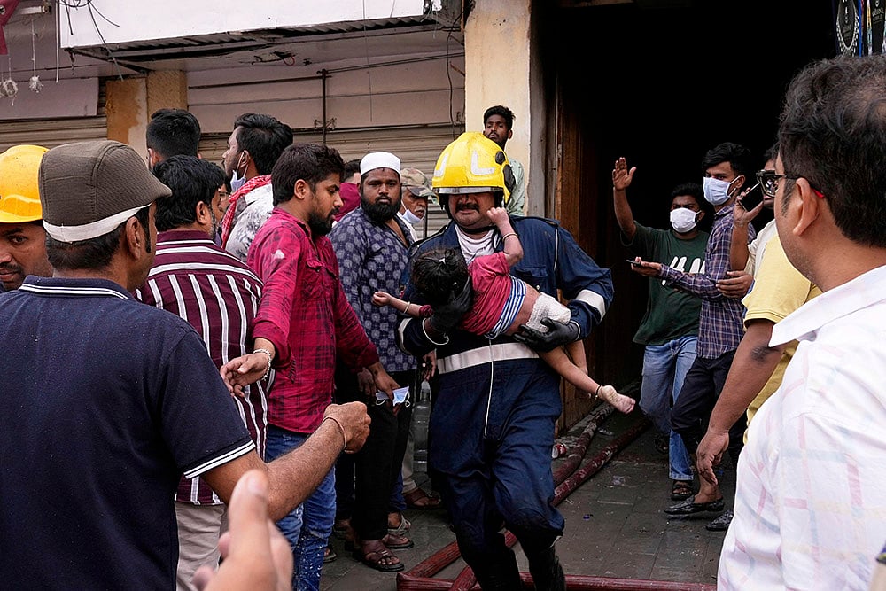 | Photo: AP/PTI : Fire in Hyderabad