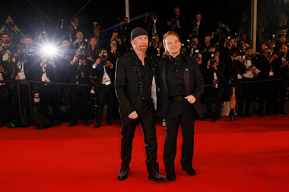 Cannes 78th international film festival Day 4 The Edge and Bono during Bono premiere