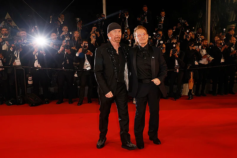 Cannes 78th international film festival Day 4 The Edge and Bono during Bono premiere