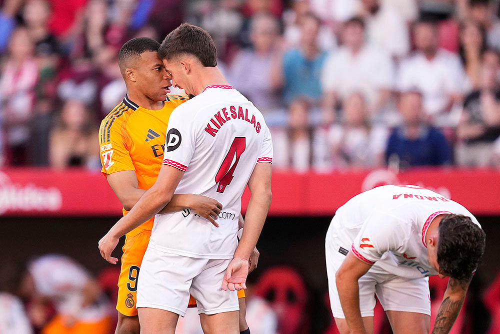 Spanish La Liga soccer match Sevilla vs Real Madrid: Kylian Mbappe