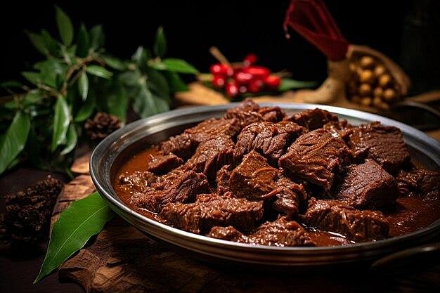 Rendang and satay dish