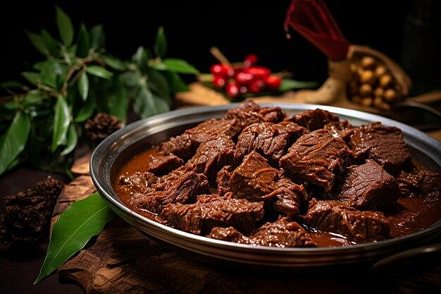 Rendang and satay dish