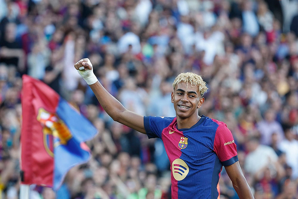 Spanish La Liga soccer match Barcelona Vs Villarreal: Lamine Yamal