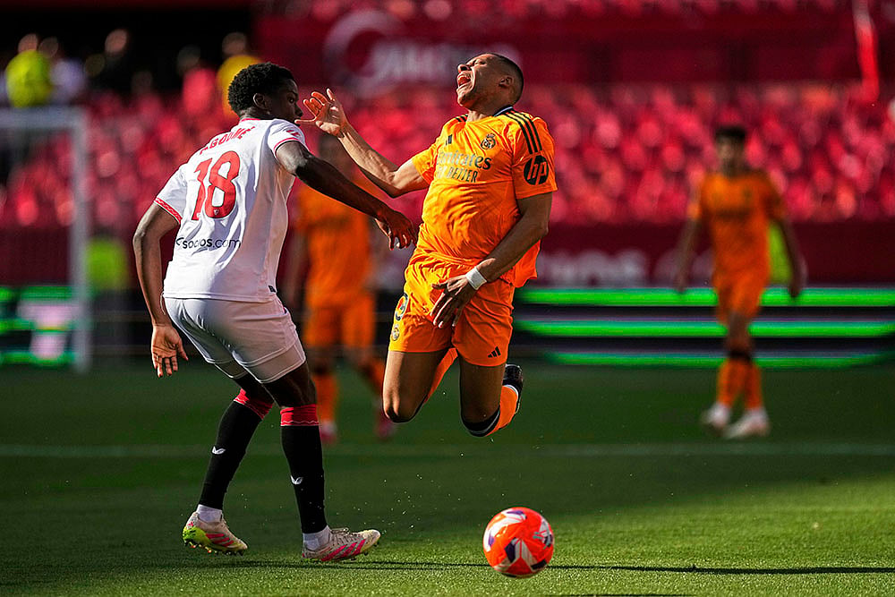 Spanish La Liga soccer match Sevilla vs Real Madrid: Lucien Agoume