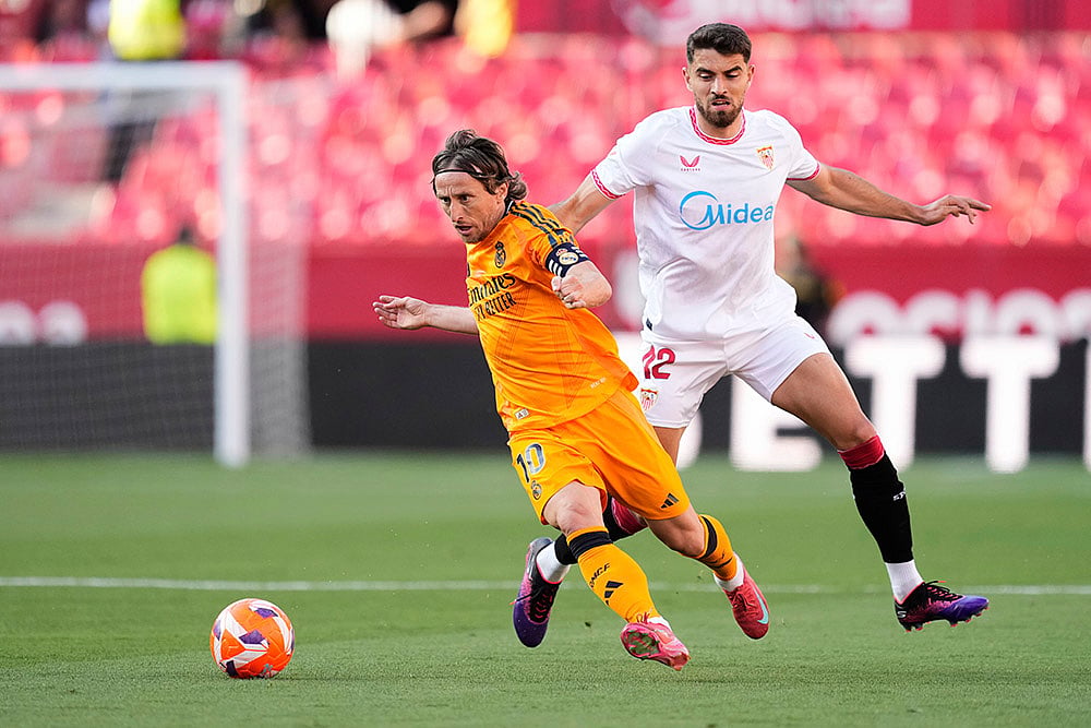 Spanish La Liga soccer match Sevilla vs Real Madrid: Luka Modric
