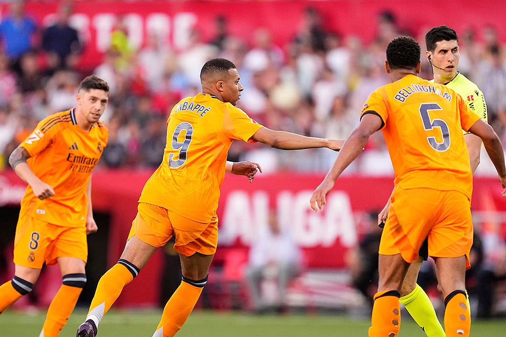 Spanish La Liga soccer match Sevilla vs Real Madrid: Kylian Mbappe