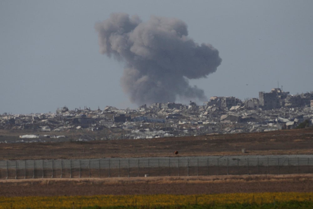 Israeli–Palestinian conflict Smoke rises following an Israeli army bombardment