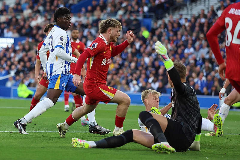 Britain Soccer Premier League EPL 2024-25 Brighton vs Liverpool: Harvey Elliott