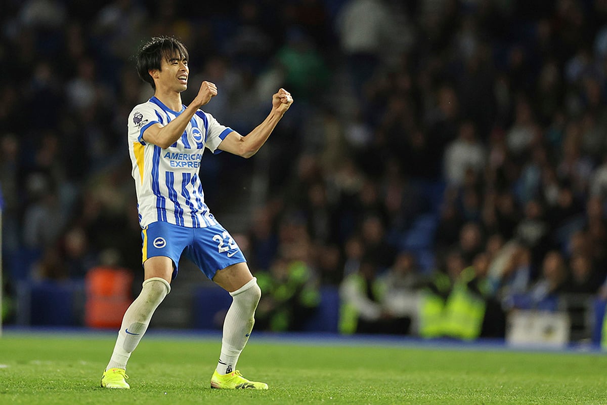 Britain Soccer Premier League EPL 2024-25 Brighton vs Liverpool: Kaoru Mitoma