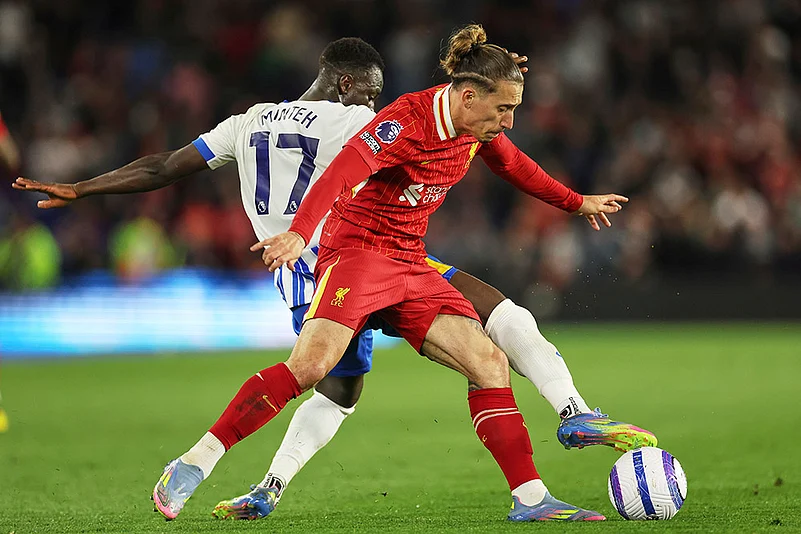 Britain Soccer Premier League EPL 2024-25 Brighton vs Liverpool: Yankuba Minteh