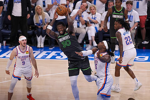NBA Basketball Western Conference Finals playoff Sseries: Oklahoma City Thunder Vs Minnesota Timberwolves
