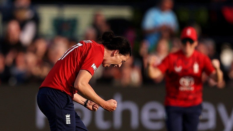 Photo: X | England Cricket : England women's cricket team players during a match in Canterbury.