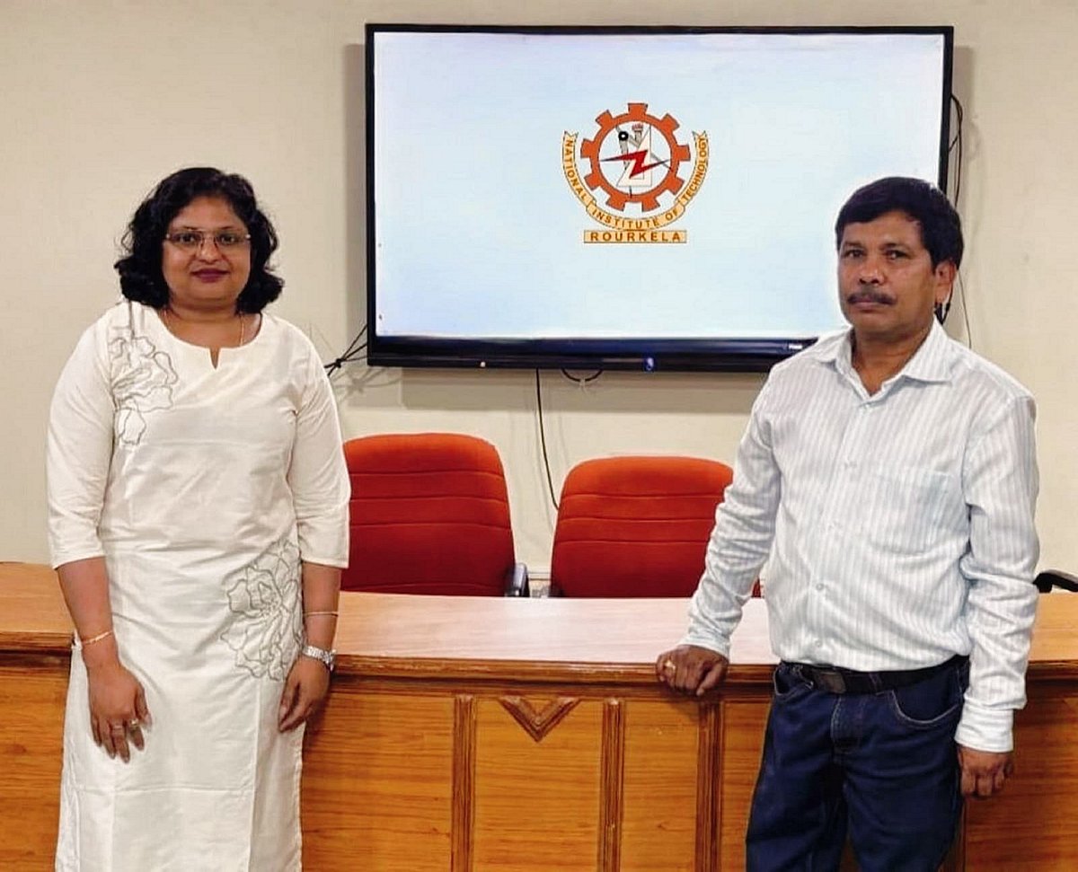 (R) Prof. Prasanna Kumar Sahu along with his research scholar Dr. Priyanka Karmakar
