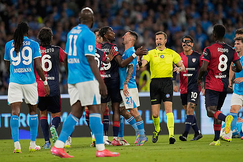 Italian Serie A Soccer Match: Cagliari vs Napoli