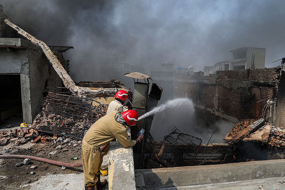 Fire at factory in Delhis Bawana