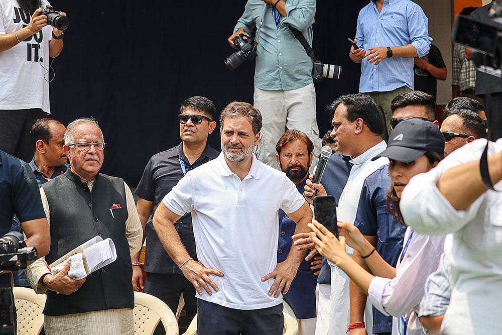 | Photo: PTI : Rahul Gandhi in Poonch