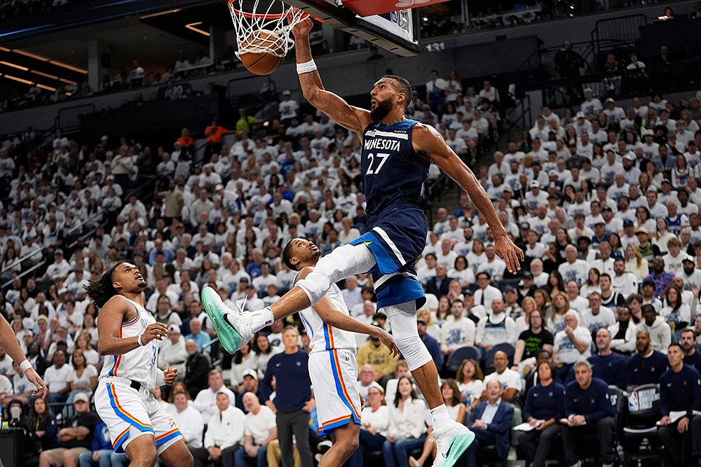 NBA Basketball Western Conference finals Timberwolves vs Thunder: Rudy Gobert 