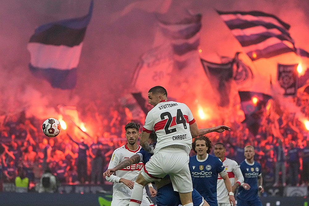 Germany Soccer Cup DFB-Pokal Final Arminia Bielefeld vs VfB Stuttgart: Jeff Chabot 