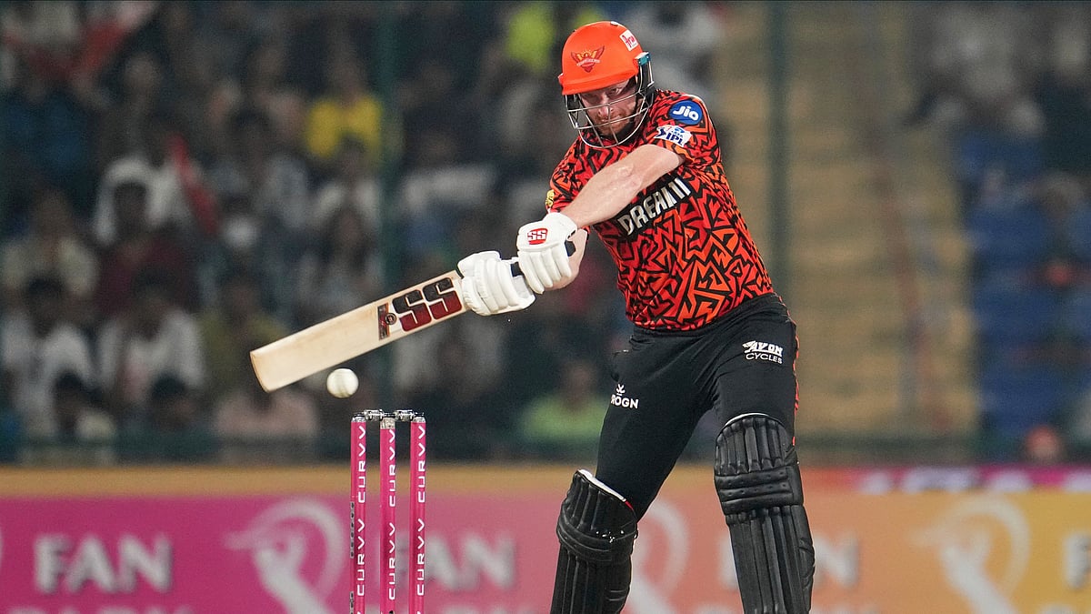 Sunrisers Hyderabad's Heinrich Klaasen plays a shot during the Indian Premier League cricket match in New Delhi. - AP Photo/Manish Swarup