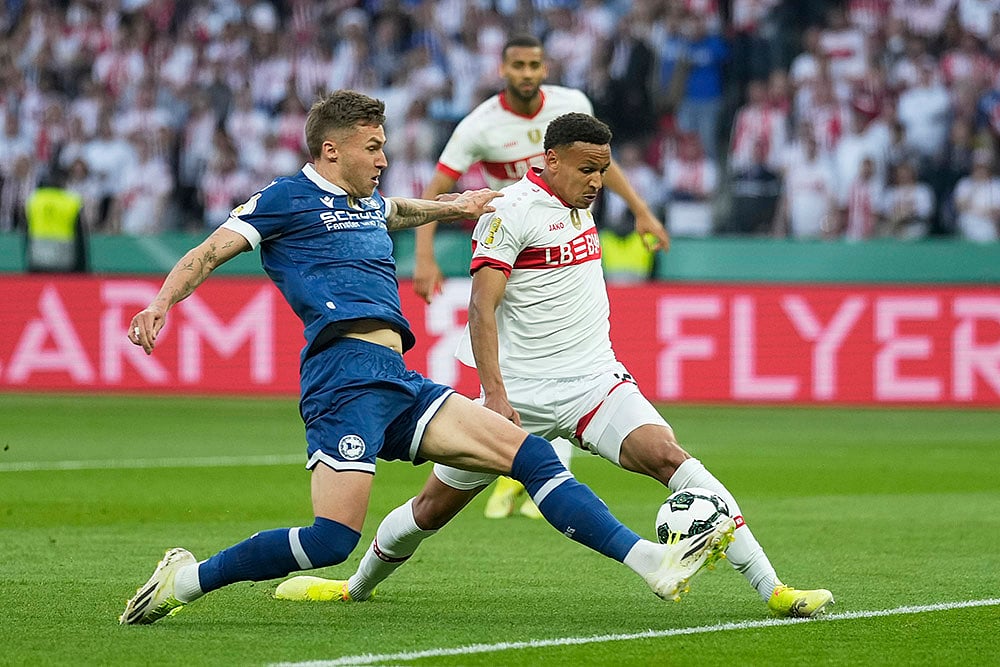 Germany Soccer Cup DFB-Pokal Final Arminia Bielefeld vs VfB Stuttgart: Joel Grodowski