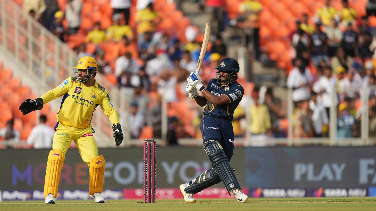 Gujarat Titans Sai Sudharsan bats during the IPL 2025. AP