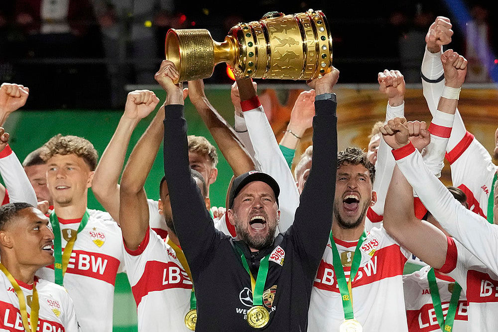 | Photo: AP/Matthias Schrader : DFB-Pokal 2024-25 Final: Arminia Bielefeld vs VfB Stuttgart