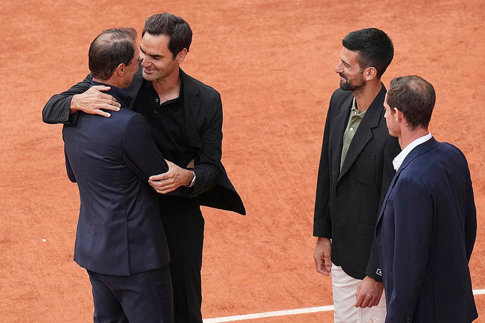 French Open 2025 Rafael Nadal Farewell Ceremony at Roland-Garros stadium_Roger Federer