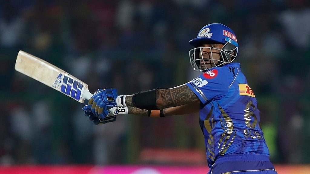 Suryakumar Yadav bats during the Indian Premier League