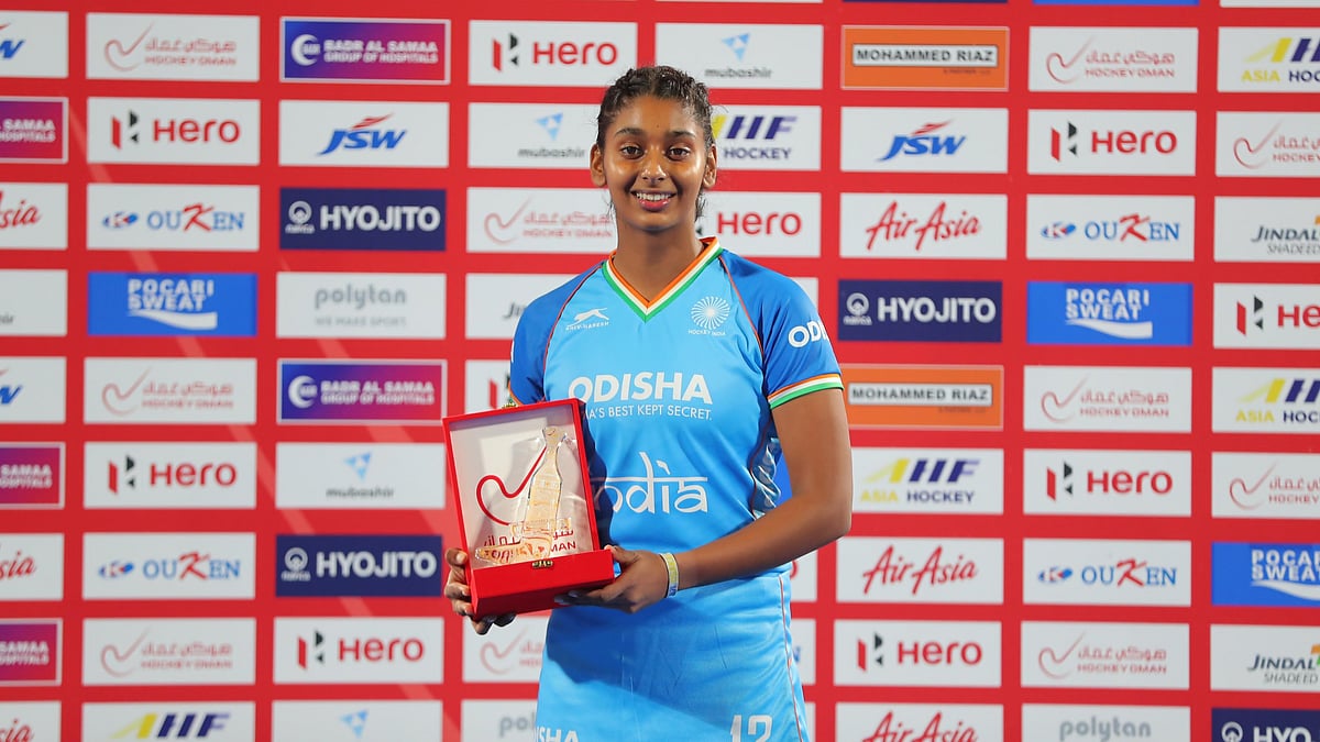 | Photo: X/TheHockeyIndia : File photo of Kanika Siwach receiving the Player of the Match award during the Women's Junior Asia Cup 2024.