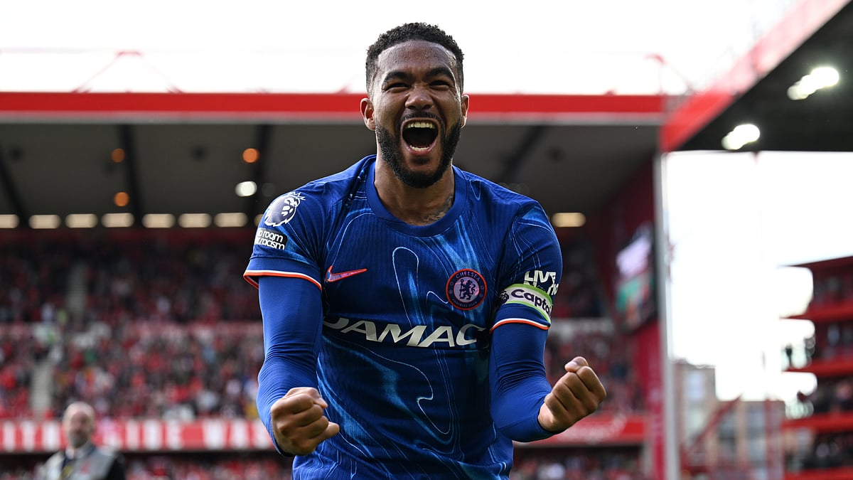 Chelsea captain Reece James celebrates Sunday's win over Nottingham Forest. - File