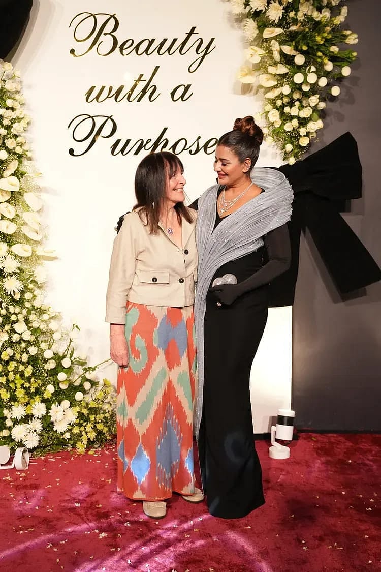 Sudha Reddy with Julia Morley CBE, Chairman and CEO of the Miss World Organization