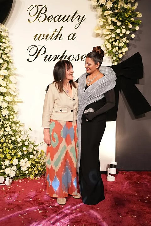 Sudha Reddy with Julia Morley CBE, Chairman and CEO of the Miss World Organization