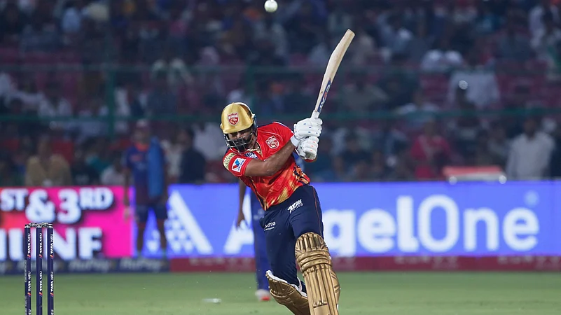 Punjab Kings captain Shreyas Iyer plays a shot during the IPL 2025. AP
