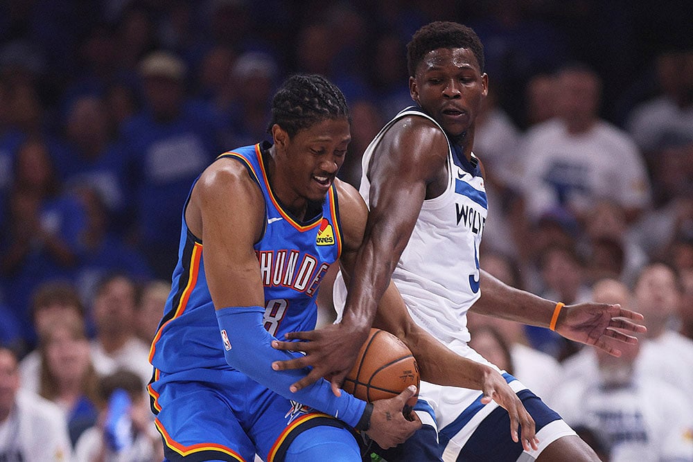 NBA baskeball playoffs Western Conference finals Game 5 Thunder vs Timberwolves_Jalen Williams