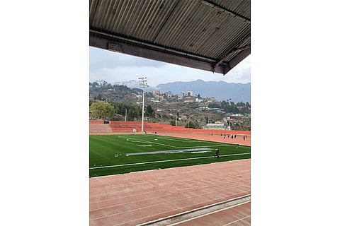 A visual from the high-altitude Tawang Stadium in Arunachal Pradesh.