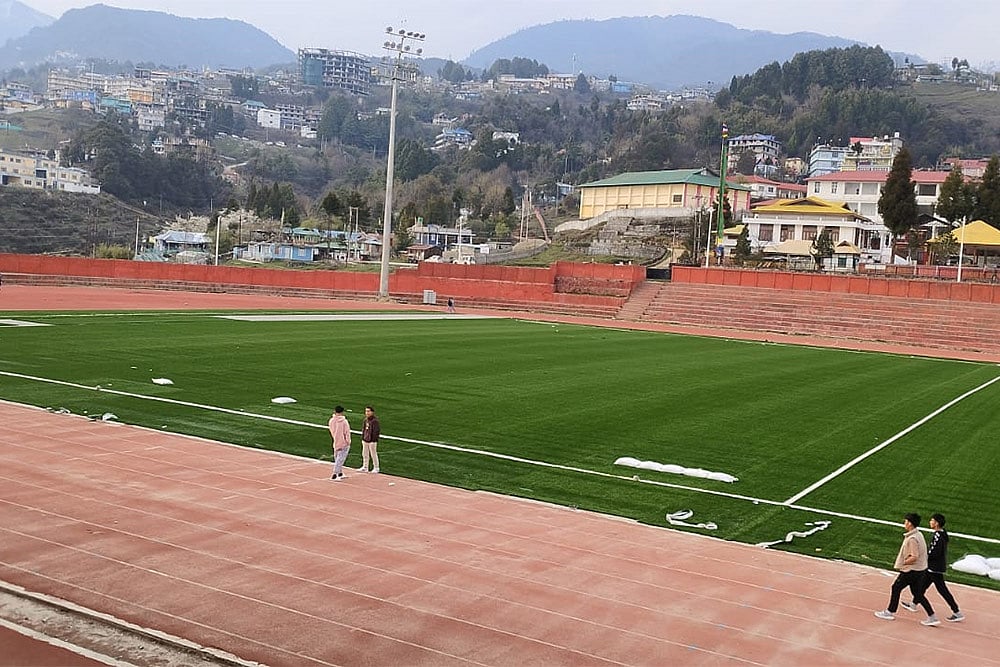 high-altitude Tawang Football Stadium in Arunachal Pradesh