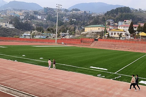A visual from the high-altitude Tawang Stadium in Arunachal Pradesh.
