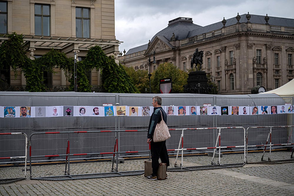 Israel Palestine war: Square of the Hamas Hostages in Germany 