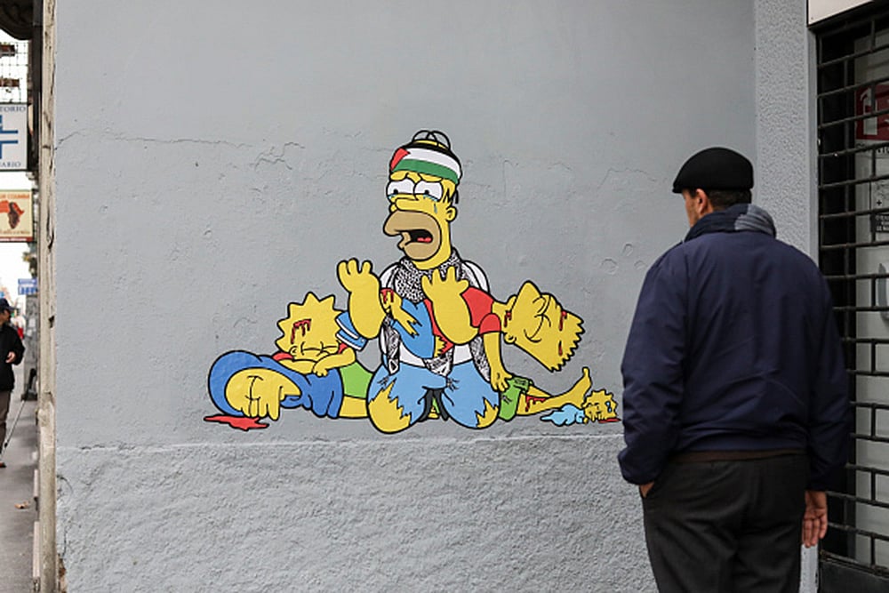 Israel Palestine war: Alexsandro Palombos mural
