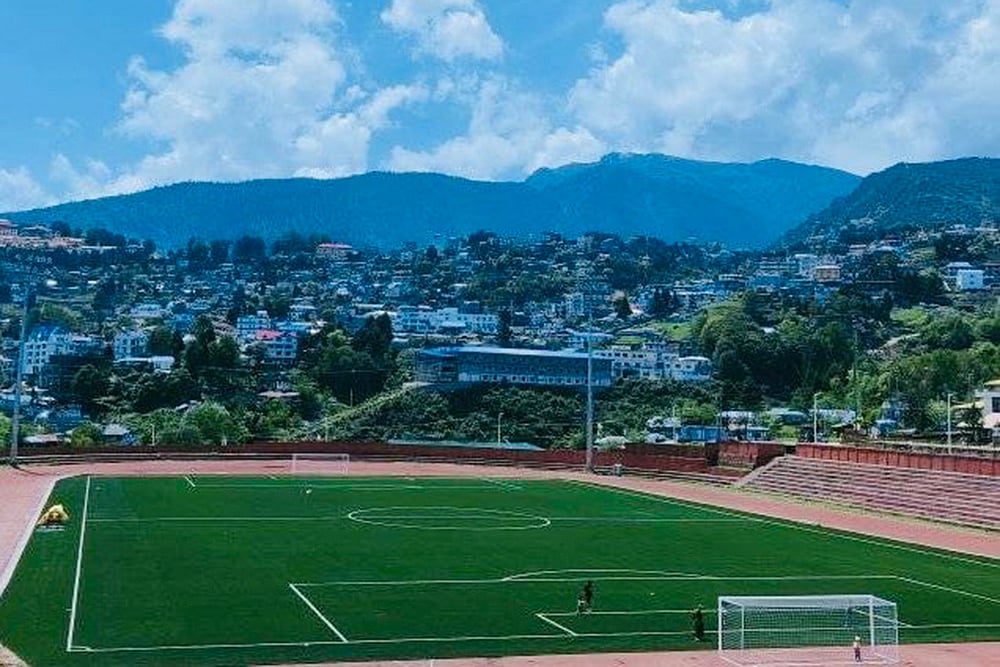high-altitude Tawang Football Stadium in Arunachal Pradesh