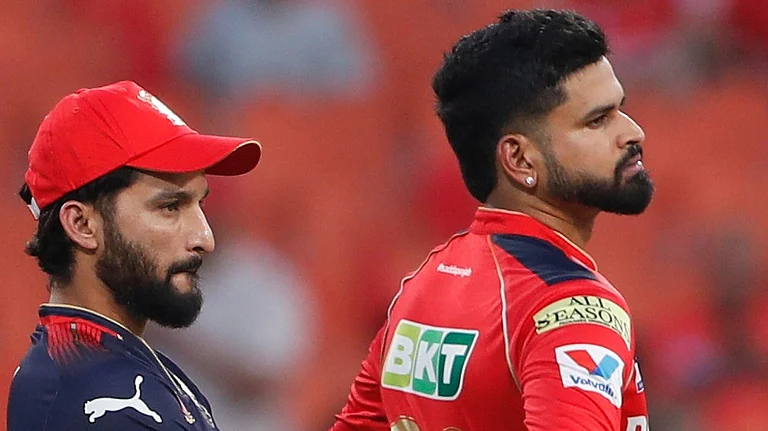 Punjab Kings' captain Shreyas Iyer and Royal Challengers Bengaluru's captain Rajat Patidar during the coin toss before IPL 2025 Qualifier 1. - | Photo: AP