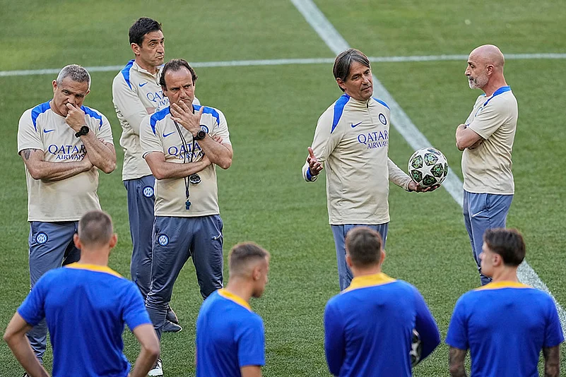 UEFA Champions League 2024-25 Final: Inter Milan training session, Simone Inzaghi
