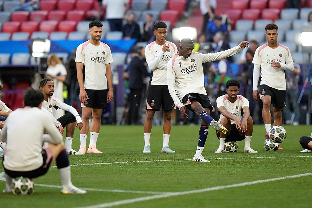 UEFA Champions League 2024-25 Final: PSG training session, Ousmane Dembele