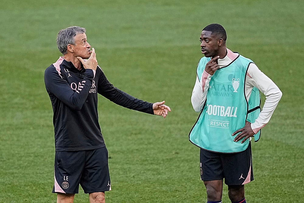 UEFA Champions League 2024-25 Final: PSG training session, Luis Enrique