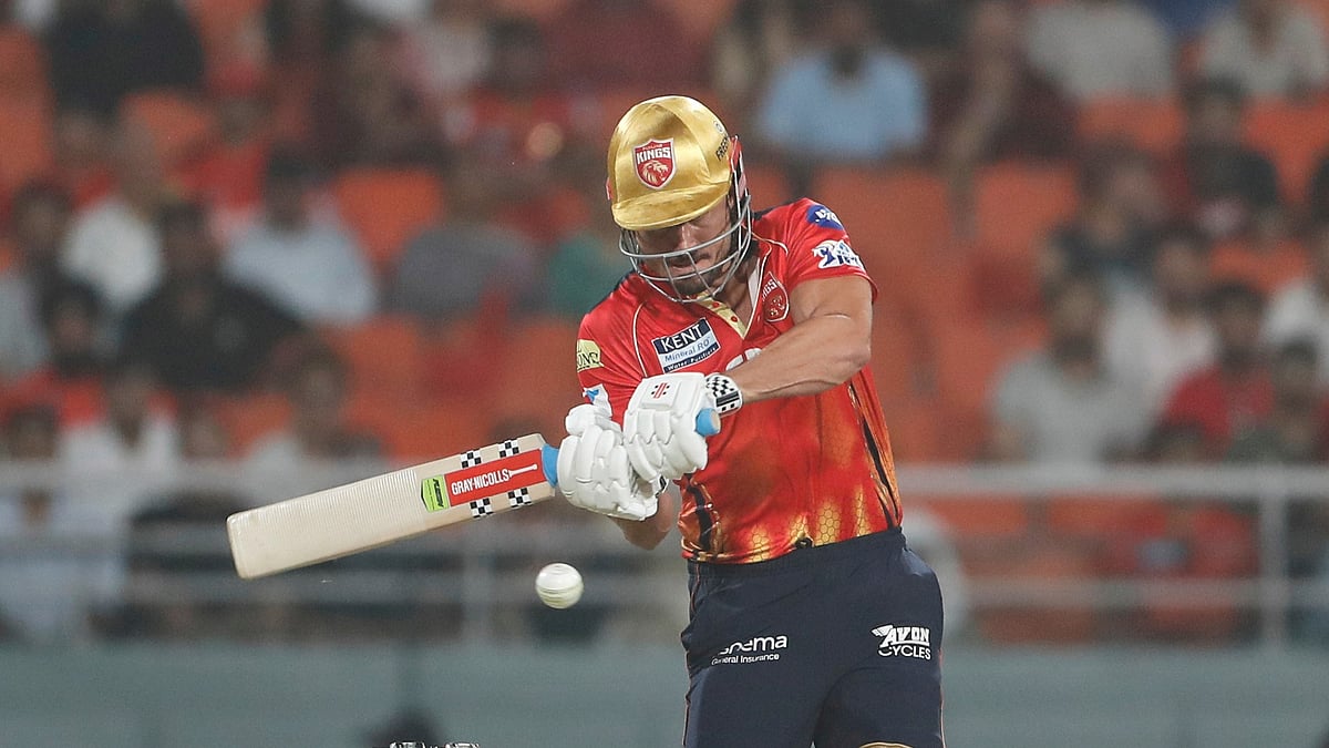 Punjab Kings Marcus Stoinis plays a shot during the Indian Premier League. AP