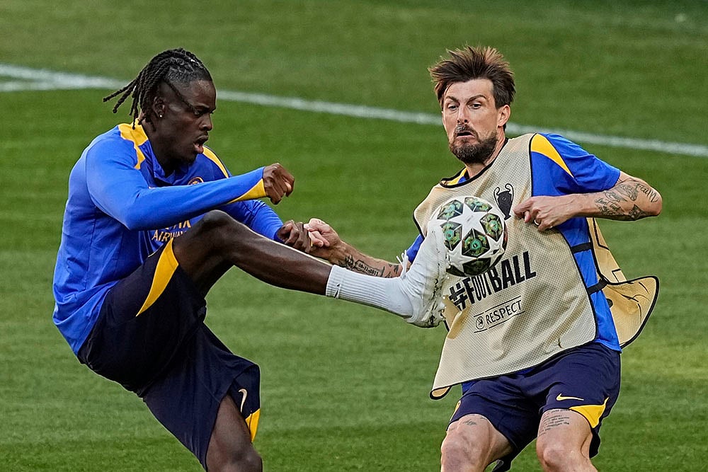 UEFA Champions League 2024-25 Final: Inter Milan training session, Yann Bisseck