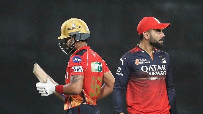 Punjab Kings captain Shreyas Iyer and Royal Challengers Bengaluru's Virat Kohli in picture. - AP