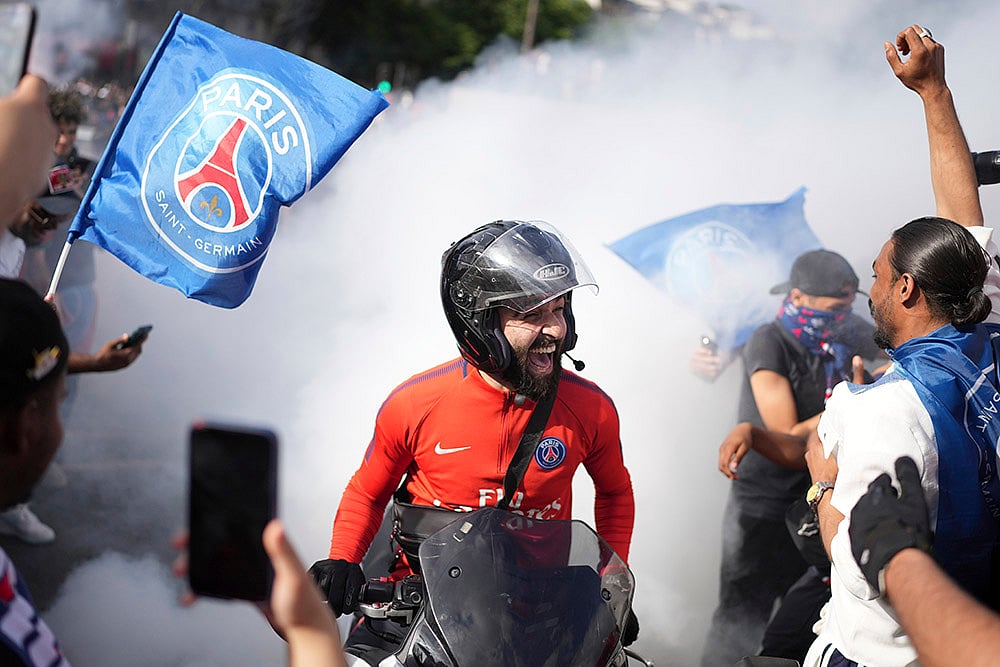 France Soccer Champions League Final PSG Victory Parade in Paris photo