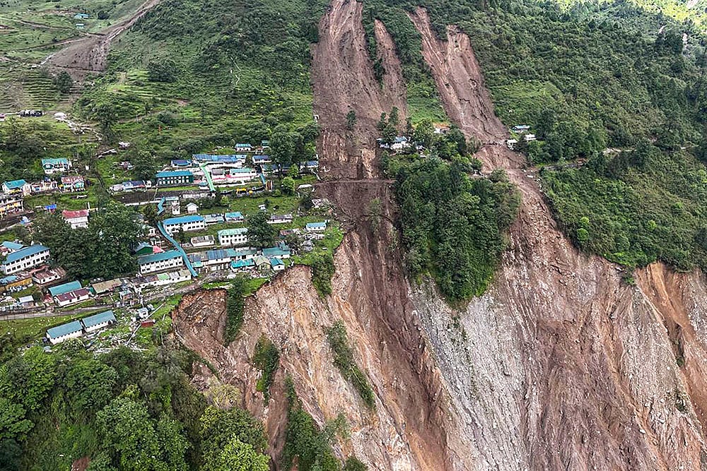 | Photo: @trishakticorps via PTI  : Landslide hits military camp in Sikkim